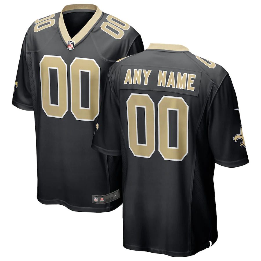 Men New Orleans Saints Nike Black Custom Game NFL Jersey